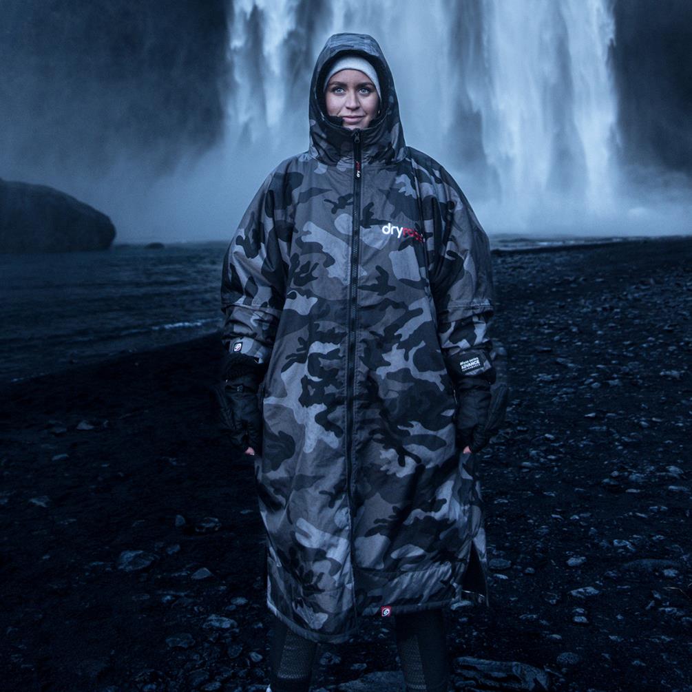 dryrobe Advance Long Sleeve Changing Robe - Black Camo / Black Extra Image 9